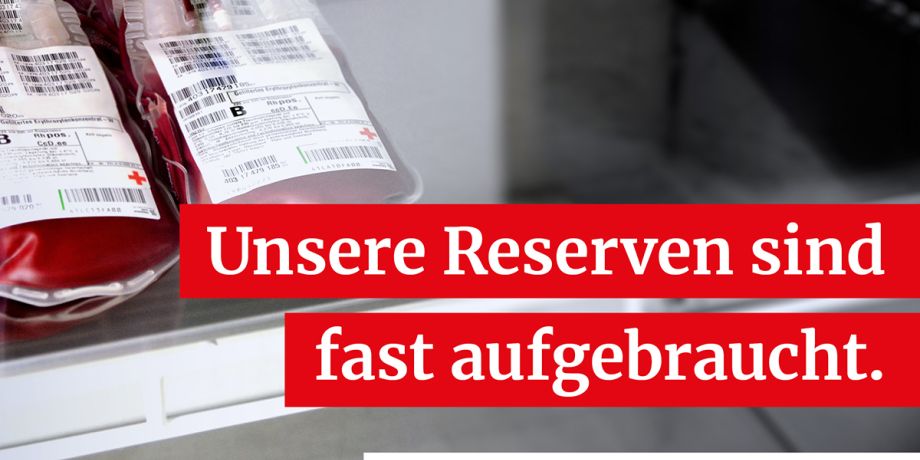 Halbleeres Blutkonservenlager