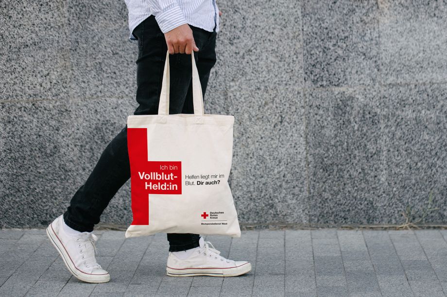 Baumwolltaschen für Blutspender