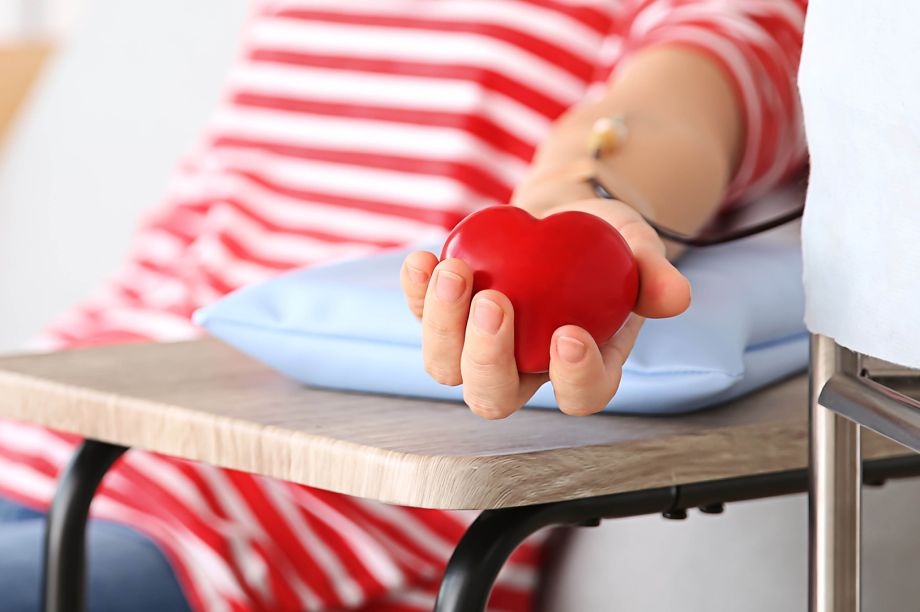 Blutspende Herz in der Hand