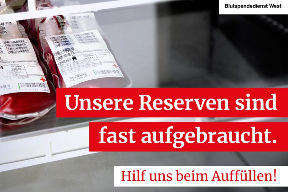 Halbleeres Blutkonservenlager